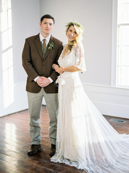 Rustic fall wedding portrait