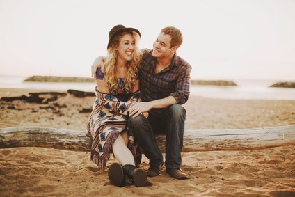 Maryland beach campground engagement portrait