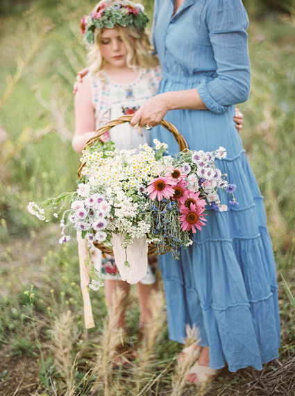 Mother daughter wildflower photos