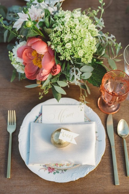Rustic wedding place setting Inspiration