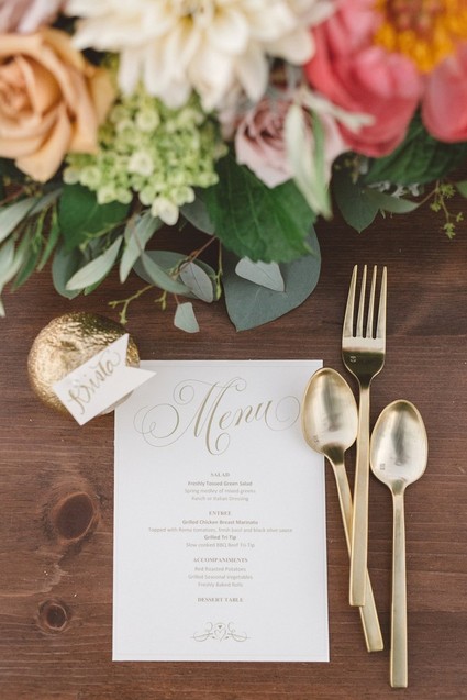 Wedding menu