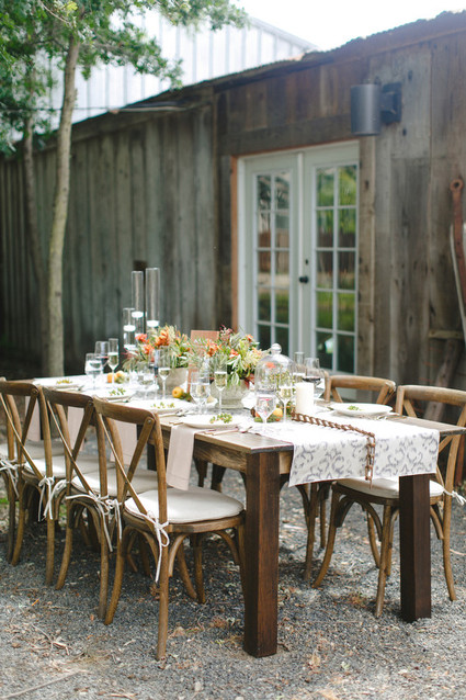Rustic wedding tablescape