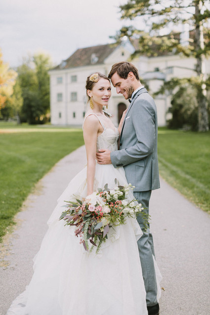 Outdoor wedding portrait