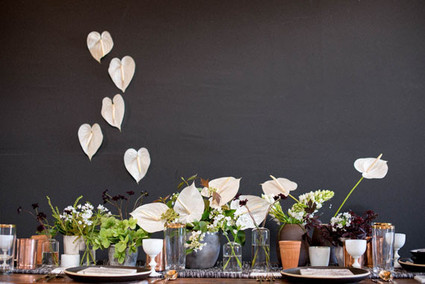 Rustic modern wedding tablescape