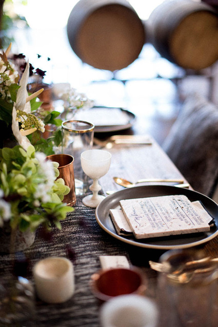 Rustic modern wedding tablescape