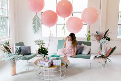 Tropical pastel baby shower