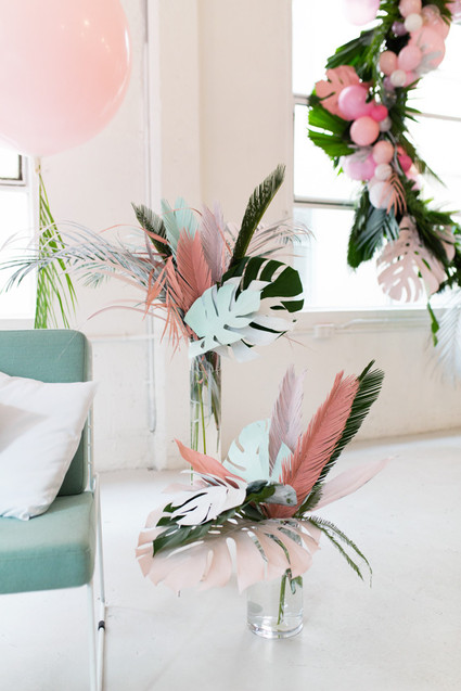 Tropical pastel baby shower