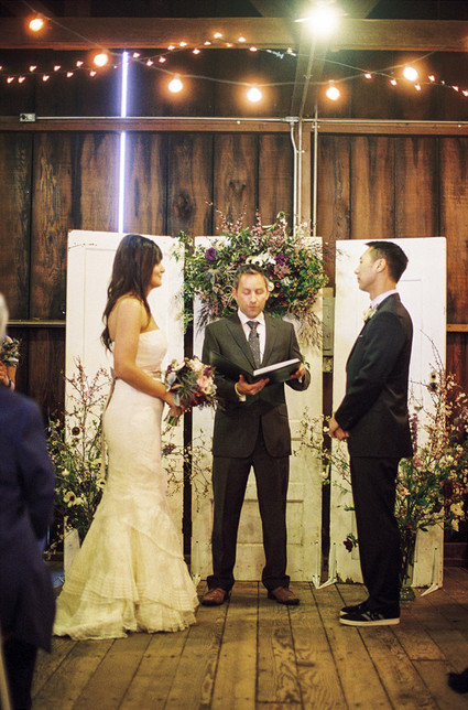 Rustic wedding ceremony