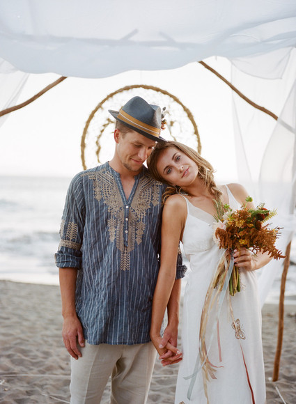Bohemian beach elopement Inspiration