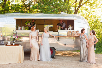 Airstream bridesmaids portrait
