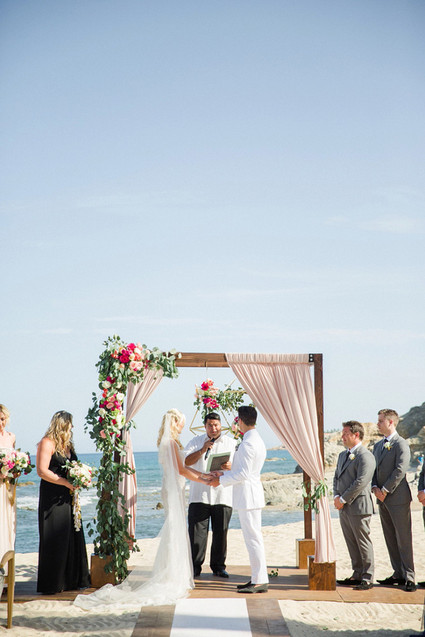 Beach wedding ceremony