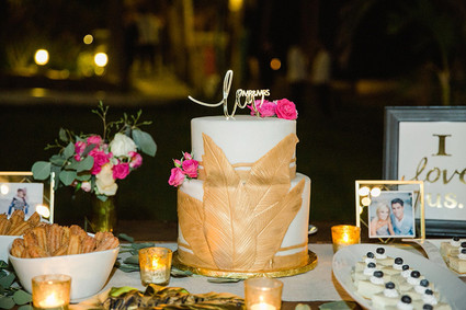 Gold leaf wedding cake