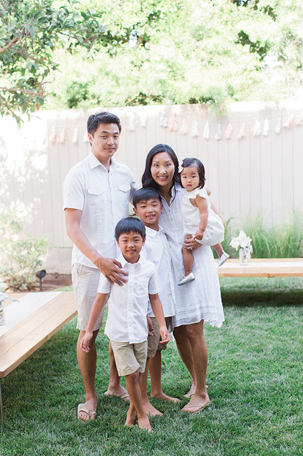 family photo in white