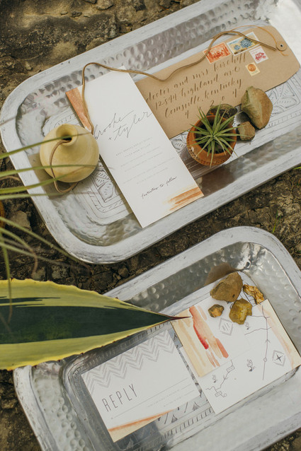 Hand-dip-dyed invitation suite