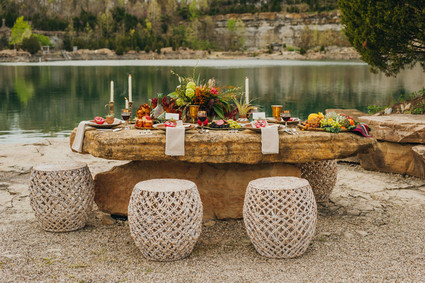 Bohemian outdoor wedding tablescape