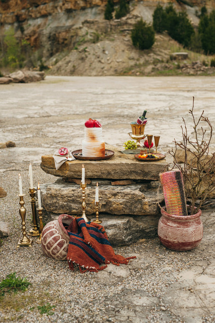 Bohemian outdoor wedding decor