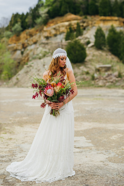 Bohemian bridal portrait