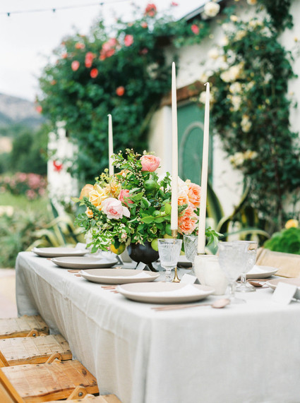 Garden wedding tablescape