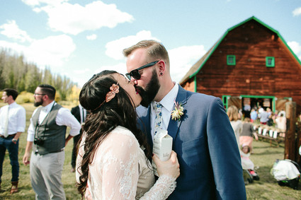 Colorado barn wedding portrait