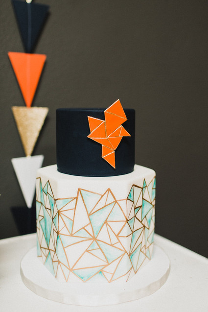 Geometric wedding cake
