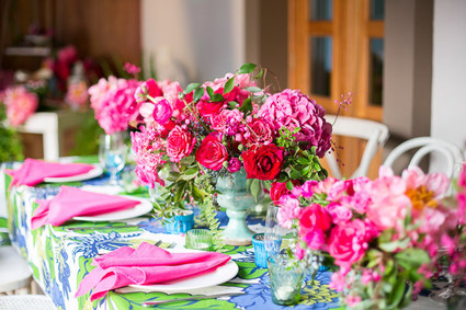 hot pink floral arrangements