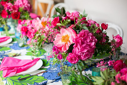 hot pink floral arrangements