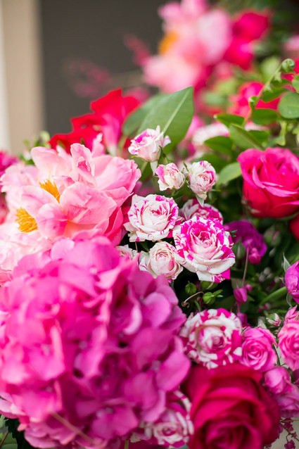 hot pink floral arrangements