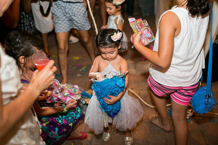 Hot pink floral birthday party in Cabo