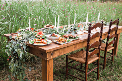 Rustic wedding tablescape