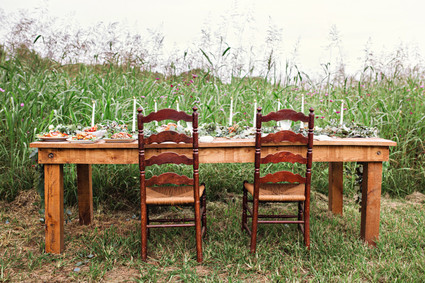 Rustic wedding tablescape