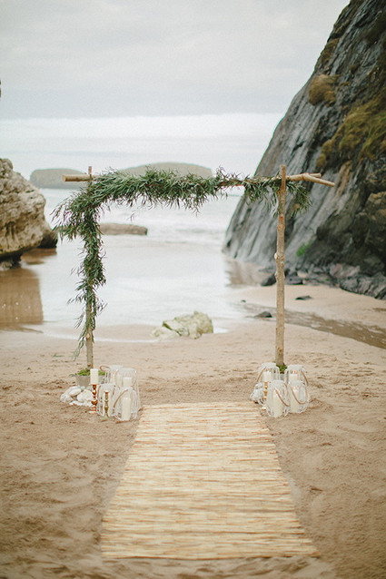 Bohemian beach wedding arch
