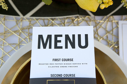Modern wedding menu