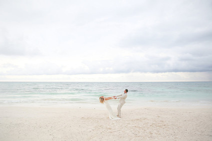 Beach wedding portrait