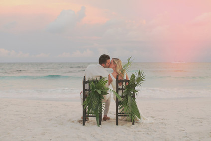 Beach wedding ceremony