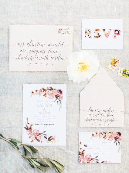 Spring wedding invitation suite