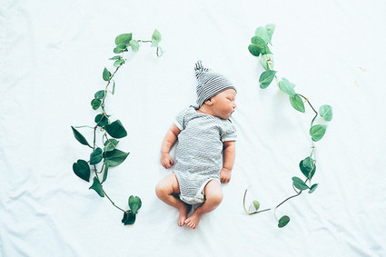 boy newborn photos with vine