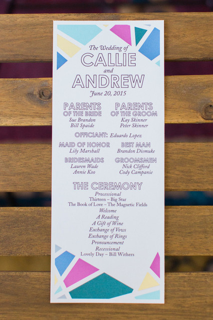 Modern wedding program