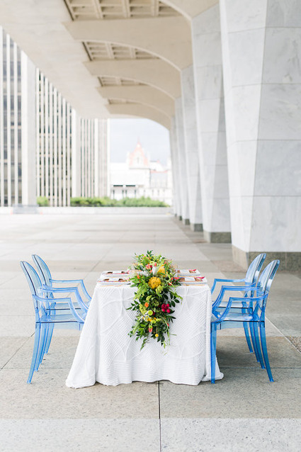 Modern wedding tablescape