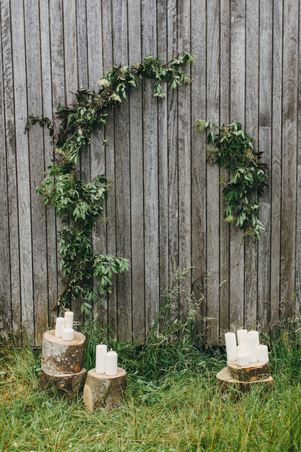 Rustic wedding altar