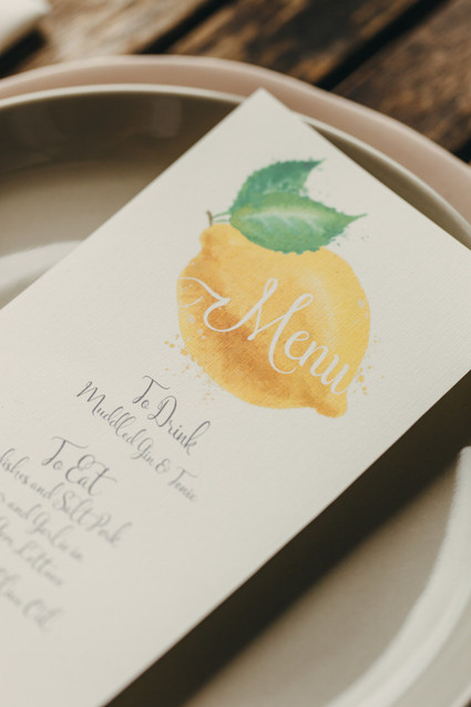 Wedding menu