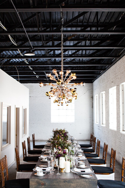 Industrial modern wedding reception