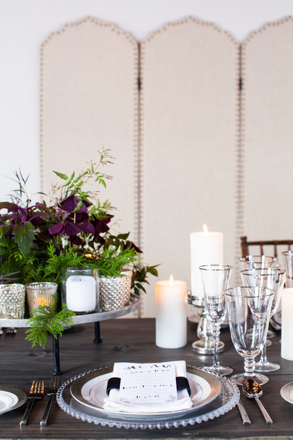 Winter wedding place setting