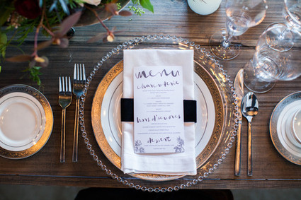 Winter wedding place setting