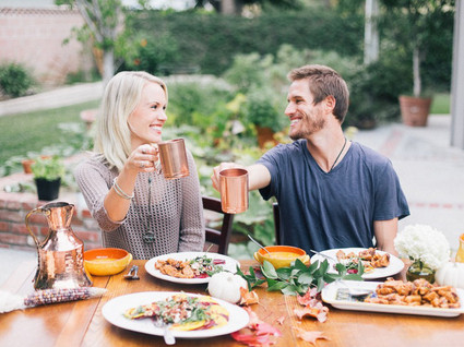 At home fall engagement portrait