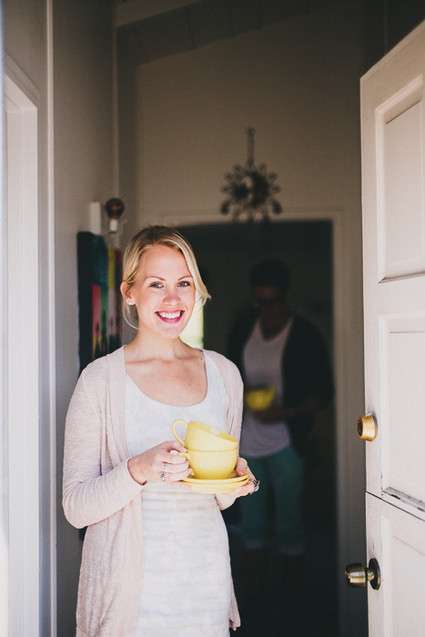 At home fall engagement portrait