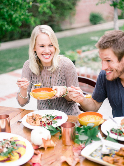 At home fall engagement portrait