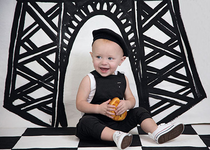 French themed black and white 1st birthday Inspiration