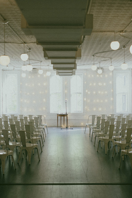 Modern white wedding ceremony