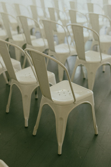 Modern white wedding ceremony