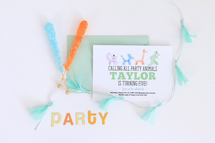 balloon animal invite Inspiration
